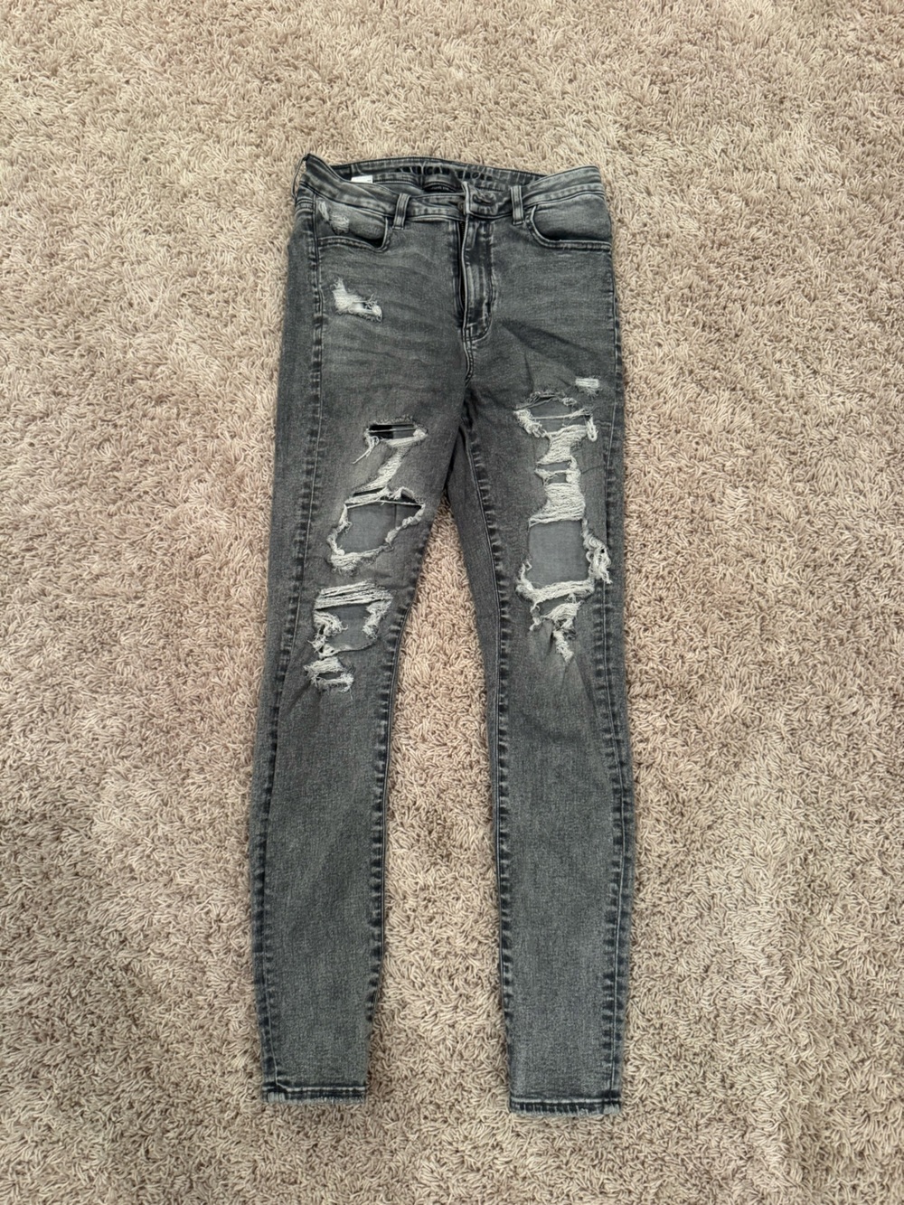 American Eagle Outfitters Distressed Gray Skinny Jeans